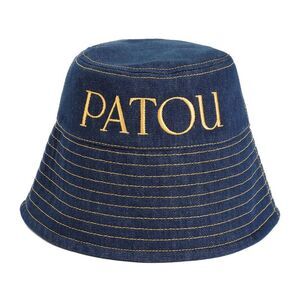 PATOU Logo Embroidered Denim Bucket Hat Women BLUE Caps & Hats